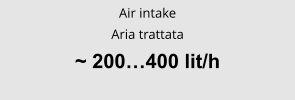 Air intake Aria trattata ~ 200…400 lit/h