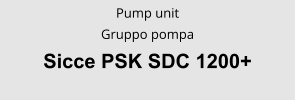 Pump unit Gruppo pompa Sicce PSK SDC 1200+