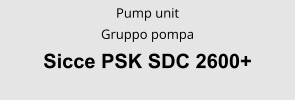 Pump unit Gruppo pompa Sicce PSK SDC 2600+