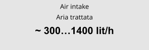 Air intake Aria trattata ~ 300…1400 lit/h