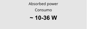 Absorbed power Consumo ~ 10-36 W